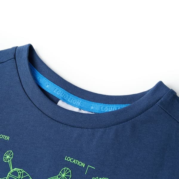 vidaXL T-shirt för barn mörkblå 104 Blå