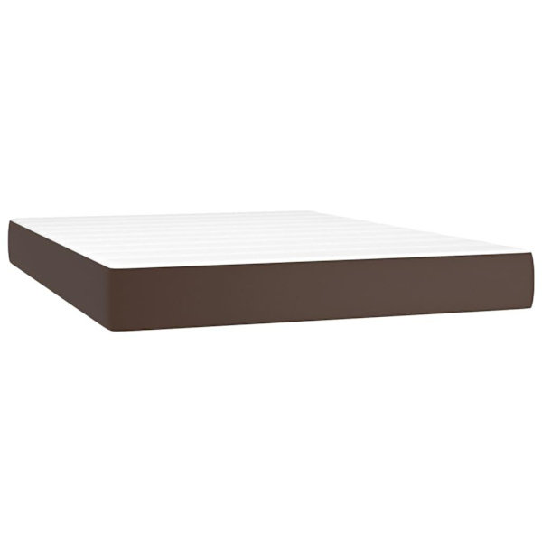 vidaXL Ramsäng med madrass brun 140x200 cm konstläder Brun