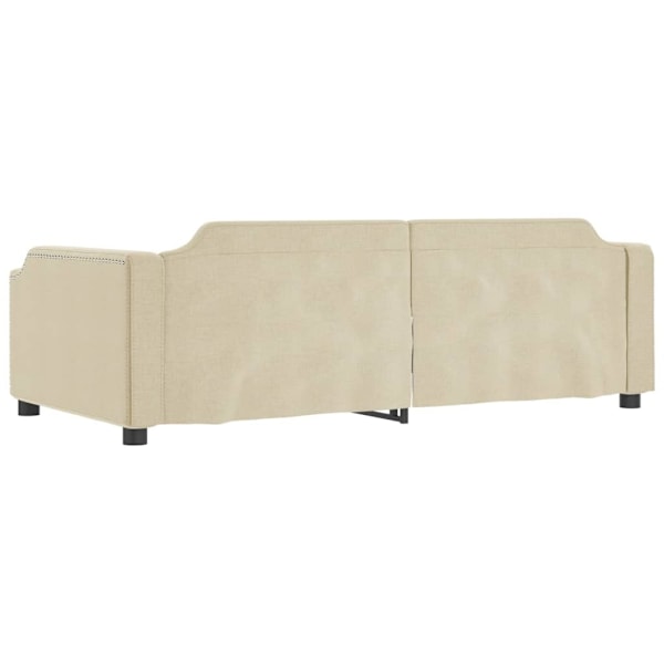 vidaXL Dagbädd utdragbar med lådor gräddvit 90x200 cm tyg Kräm