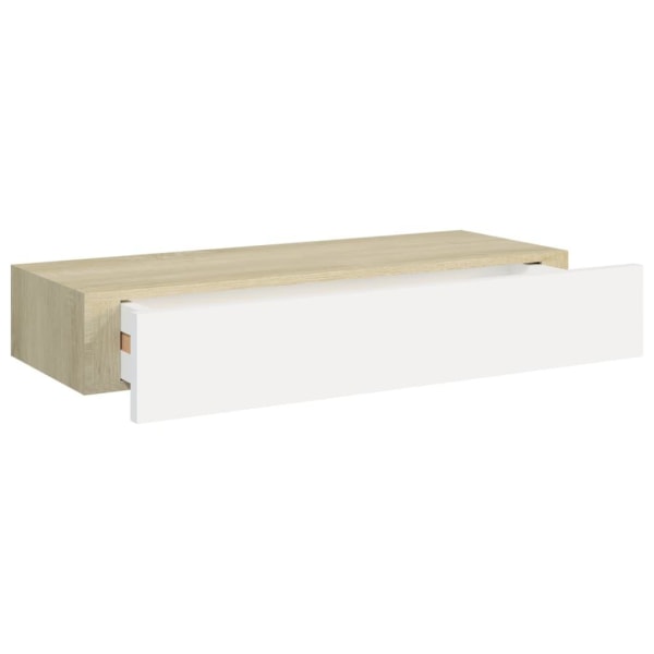 vidaXL Vägglådor ek och vit 2 st 60x23,5x10 cm MDF Brun