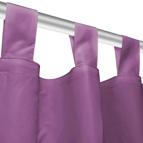 vidaXL Gardiner i microsatin 2 st med öglor 140x175 cm lila Lila