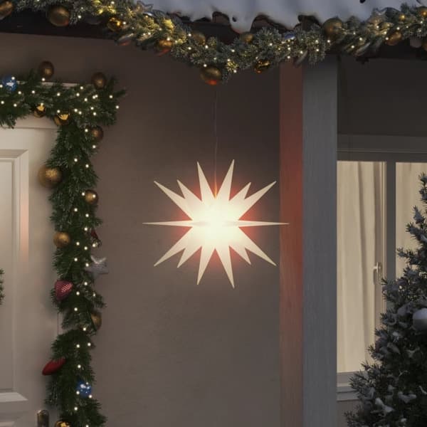 vidaXL Stjärna med LED-belysning vikbar vit 43 cm White