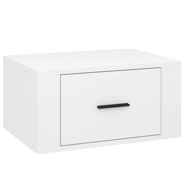 vidaXL Väggmonterat sängbord vit högglans 50x36x25 cm Vit