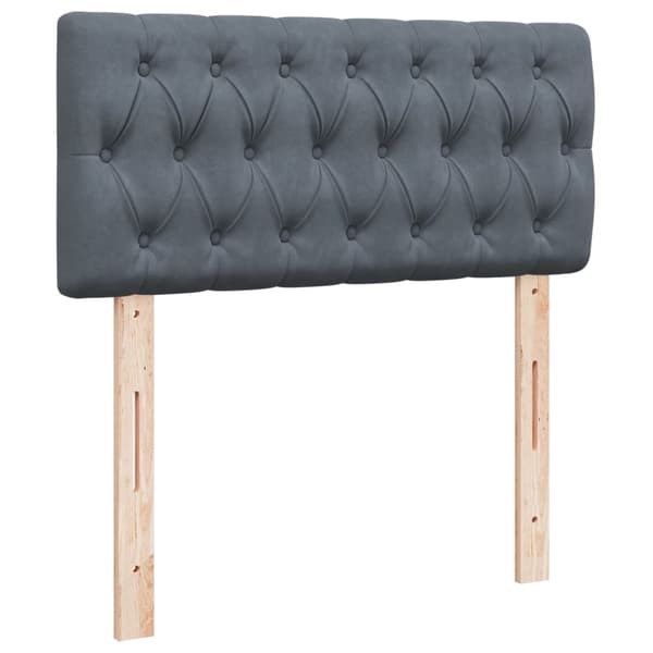 vidaXL Ramsäng med madrass mörkgrå 80x200 cm sammet Grå