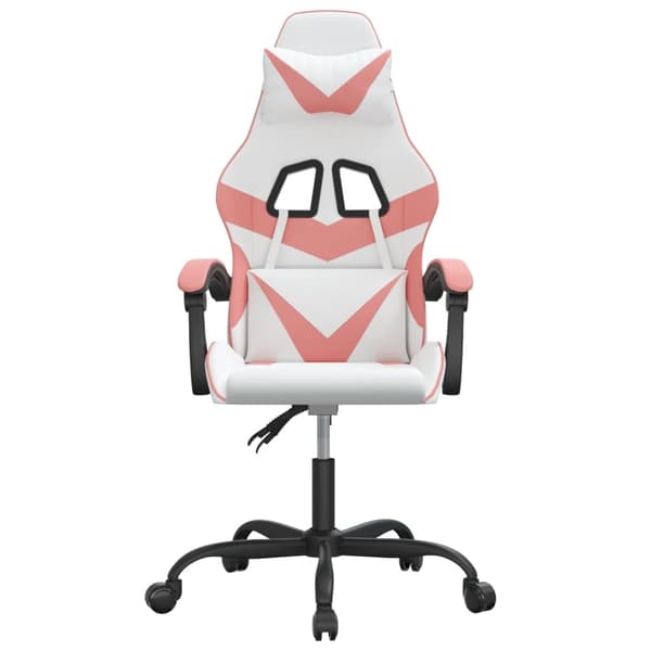 vidaXL Gamingstol vit och rosa konstläder Rosa