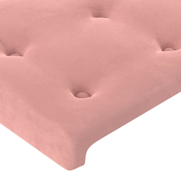 vidaXL Sänggavel LED rosa 183x16x78/88 cm sammet Rosa