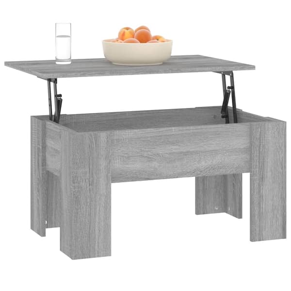 vidaXL Soffbord grå sonoma 79x49x41 cm konstruerat trä Grå