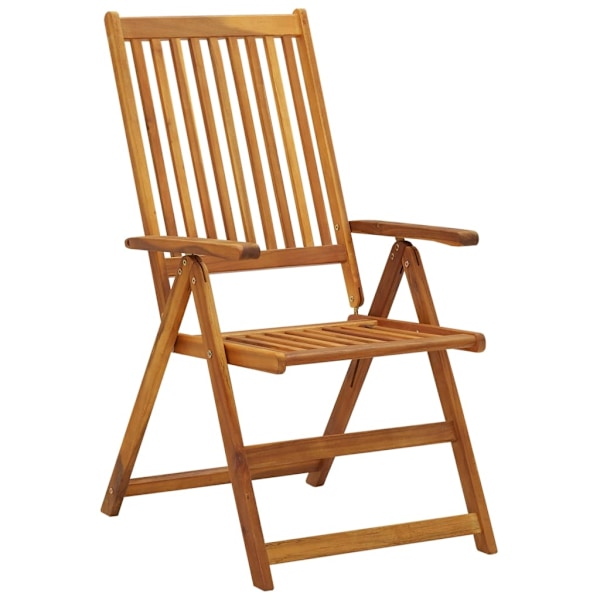 vidaXL Justerbara trädgårdsstolar med dynor 2 st massivt akaciaträ Beige