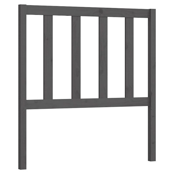 vidaXL Sänggavel grå 81x4x100 cm massiv furu Grå