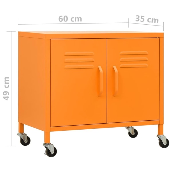 vidaXL Förvaringsskåp orange 60x35x56 cm stål Orange