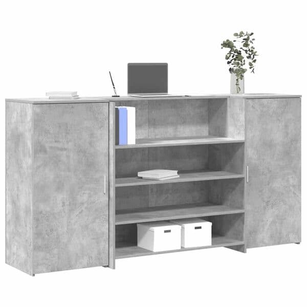 vidaXL Receptionsdisk betonggrå 200x50x103,5 cm konstruerat trä Grå