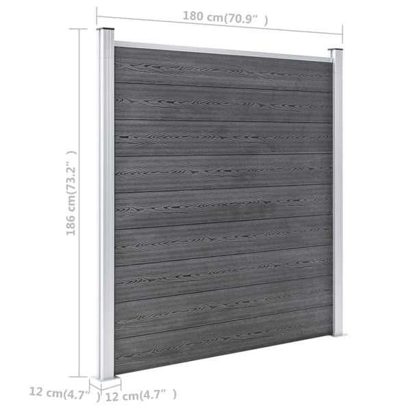 vidaXL Staketpanel WPC 872x186 cm grå grå