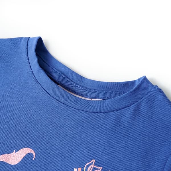 vidaXL T-shirt för barn koboltblå 128 Blå