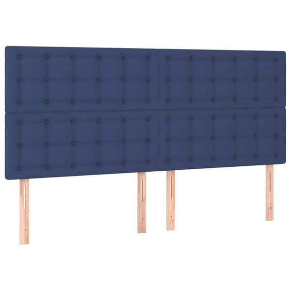 vidaXL Ramsäng med madrass blå 160x200 cm tyg Blå