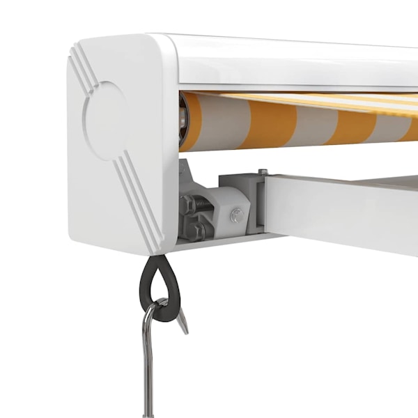 vidaXL Markis infällbar gul och vit 3x2,5 m tyg&aluminium Flerfärgsdesign