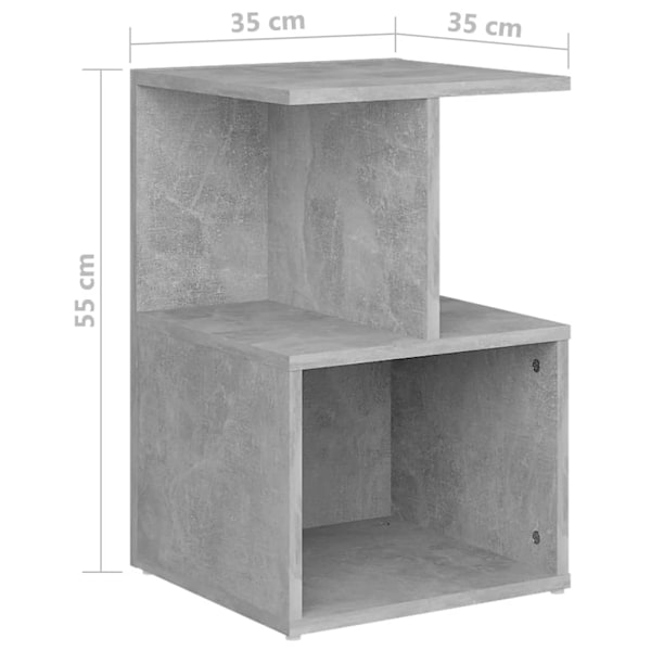 vidaXL Sängbord 2 st Betonggrå 35x35x55 cm konstruerat trä grå