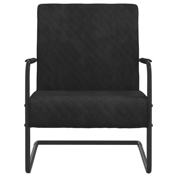 vidaXL Fribärande stol svart sammet Svart
