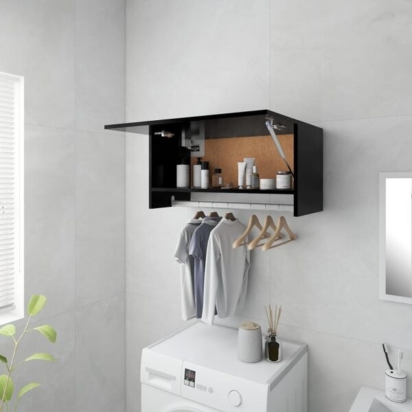 vidaXL Garderob svart 70x32,5x35 cm konstruerat trä Svart