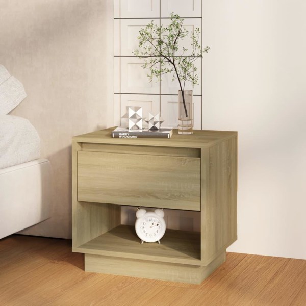 vidaXL Sängbord sonoma-ek 2 st 45x34x44 cm konstruerat trä Beige