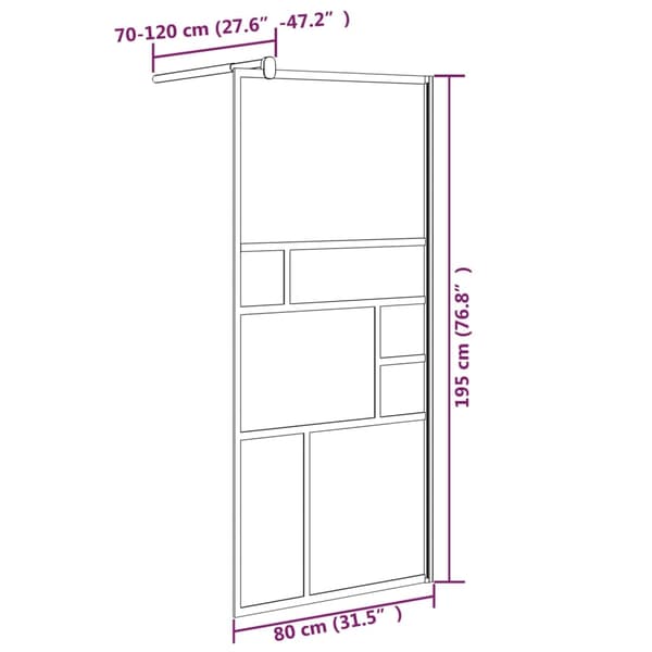 vidaXL Duschvägg 80x195 cm ESG-glas vit Vit
