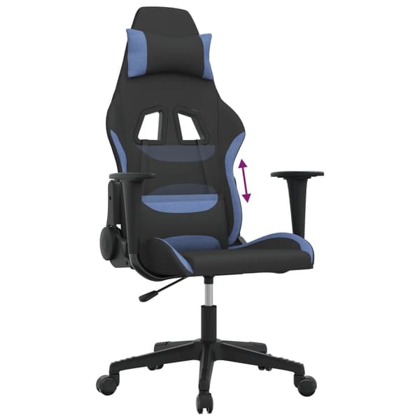 vidaXL Gamingstol svart och blå tyg Blå