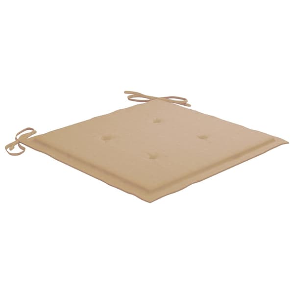vidaXL Trädgårdsstolar med beige dynor 4 st massiv teak Beige