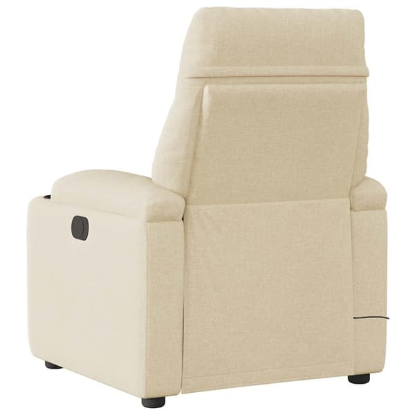 vidaXL Elektrisk massagefåtölj gräddvit tyg Kräm