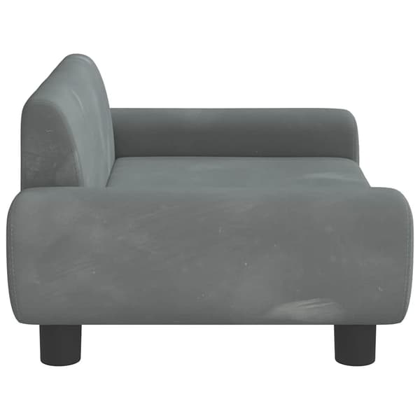 vidaXL Hundbädd mörkgrå 70x45x33 cm sammet Grå
