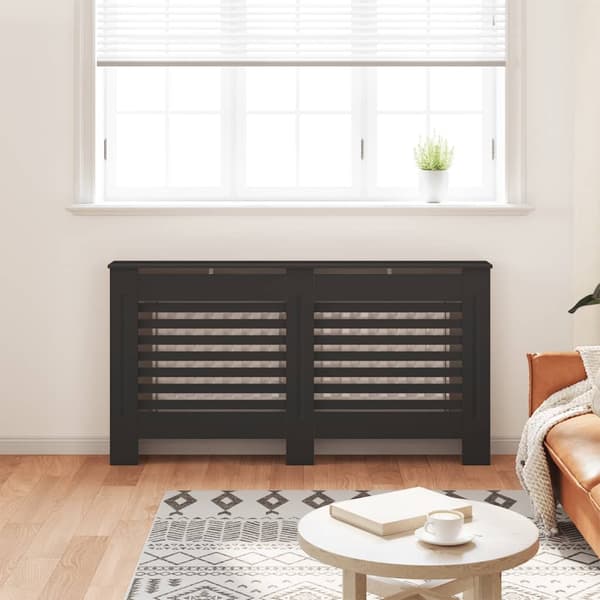 vidaXL Elementskydd svart 152x19x81,5 cm MDF Svart