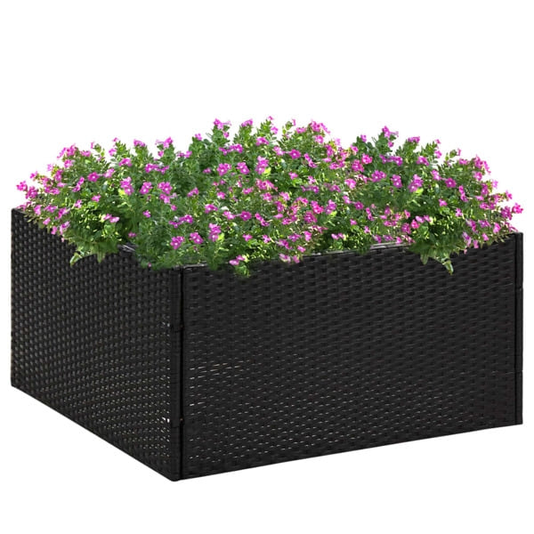vidaXL Odlingslåda svart 80x80x40 cm konstrotting Svart