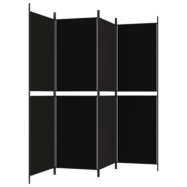 vidaXL Rumsavdelare 4 paneler svart 200x180 cm tyg art
