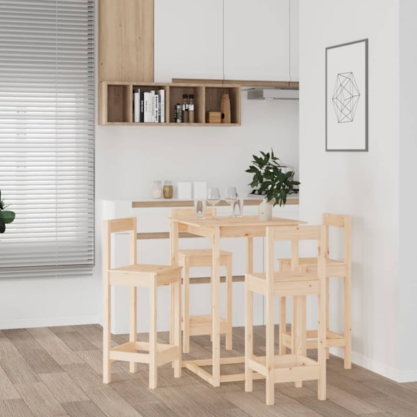 vidaXL Barmöbler 5 delar massiv furu Brun