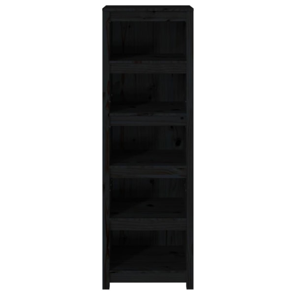 vidaXL Bokhylla svart 50x35x154 cm massiv furu Svart