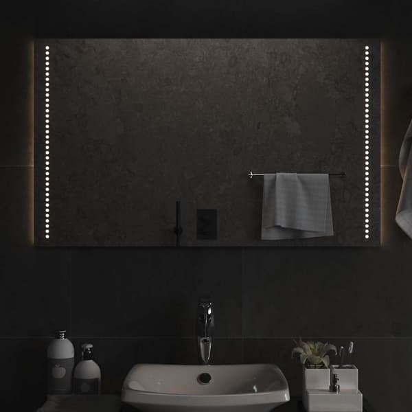 vidaXL Badrumsspegel LED 100x60 cm Transparent