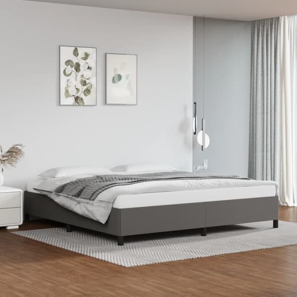 vidaXL Sängram grå 200x200 cm konstläder Grå