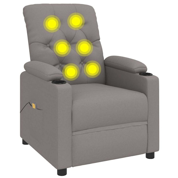 vidaXL Massagefåtölj taupe tyg Taupe