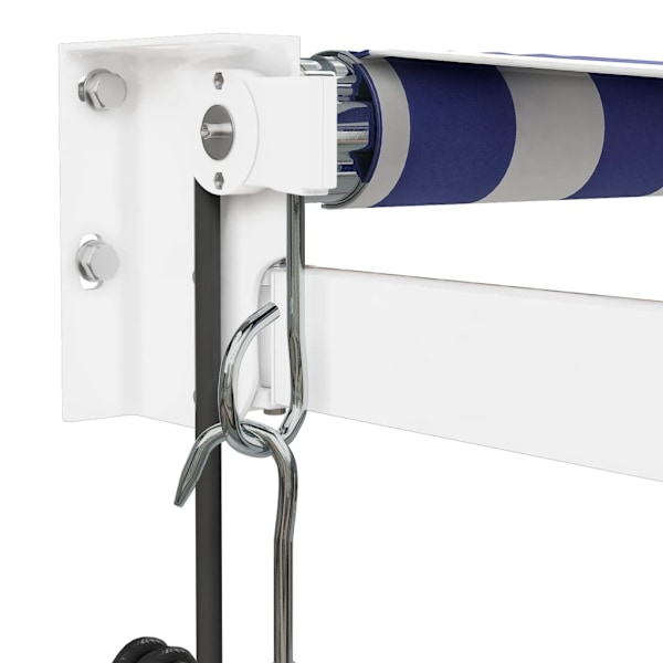 vidaXL Automatisk infällbar markis blå och vit 4,5x3 m Flerfärgsdesign