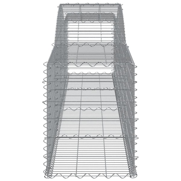 vidaXL Gabioner bågformade 7 st 400x50x60/80 cm galvaniserat järn Silver