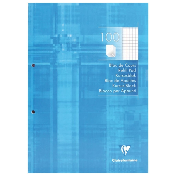 Clairefontaine Refill med 2 hål A4 100 blad rutat 5 st