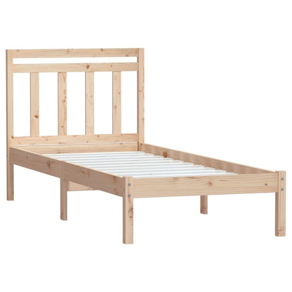 vidaXL Sängram massivt trä 75x190 cm Brun