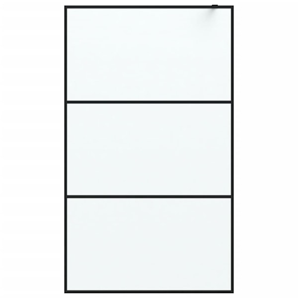 vidaXL Duschvägg svart 115x195 cm halvfrostat ESG-glas Svart
