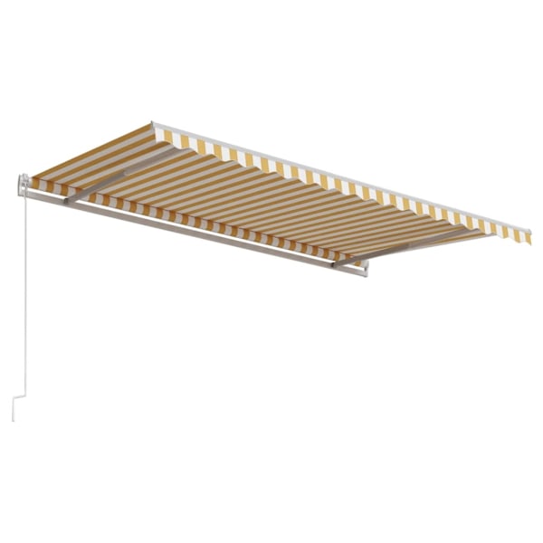 vidaXL Markis automatiskt infällbar 450x300 cm gul och vit Gul