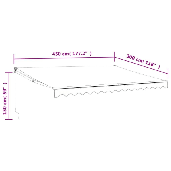 vidaXL Automatisk infällbar markis gul och vit 4,5x3 m Flerfärgsdesign