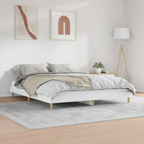 vidaXL Sängram vit 140x200 cm konstruerat trä Vit