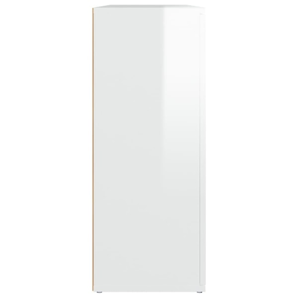 vidaXL Skänk vit högglans 91x29,5x75 cm konstruerat trä Vit