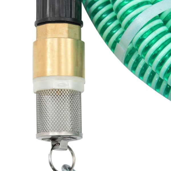 vidaXL Sugslang med kopplingar mässing grön 1,1" 15 m PVC Grön