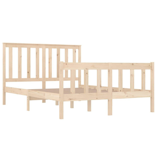 vidaXL Sängram massiv furu 140x190 cm Brun