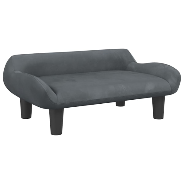 vidaXL Barnsoffa mörkgrå 70x40x24 cm sammet Grå