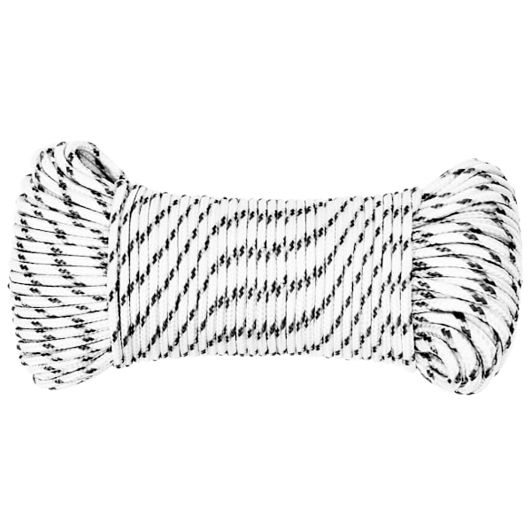 vidaXL Båtlina flätad vit 5 mm x 50 m polyester Vit