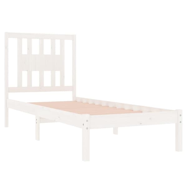 vidaXL Sängram vit massivt trä 75x190 cm Vit